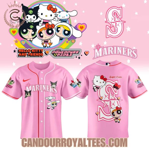 Seattle Mariners x Blossom, Bubbles, Buttercup x Hello Kitty Jersey