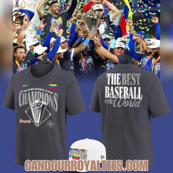 Venezuela Baseball Anthracite 2026 World Baseball Classic Champions Locker Room T-Shirt