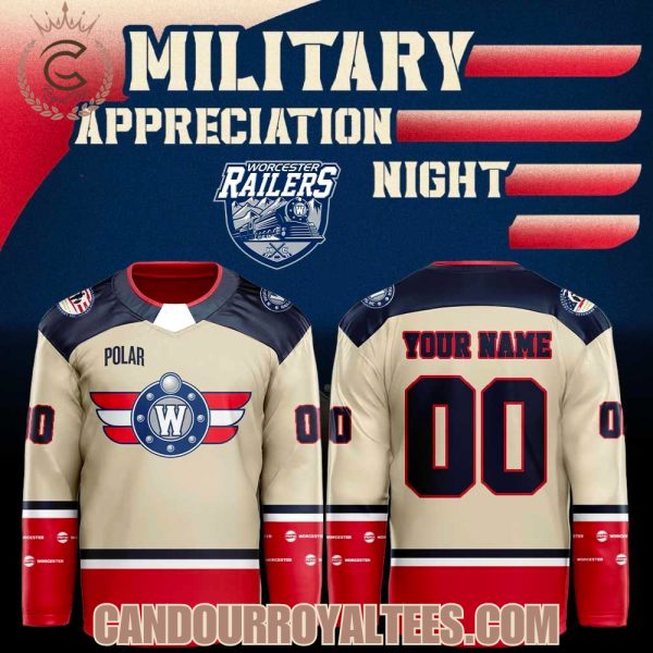 Worcester Railers HC Military Appreciation Night 2026 Hockey Jersey