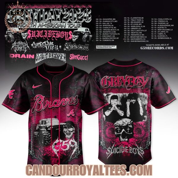 Atlanta Braves x Suicideboys Grey Day 2026 Jersey