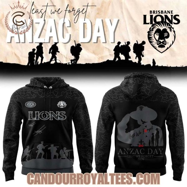 Brisbane Lions ANZAC Day Lest We Forget Hoodie
