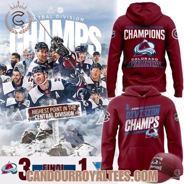 Colorado Avalanche 2026 Central Division Champs Hoodie