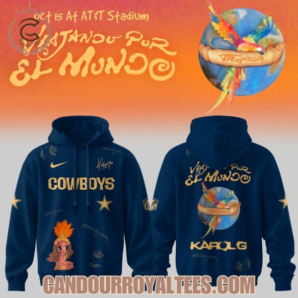 Dallas Cowboys x Karol G Viajando Por El Mundo Tropitour 2026 Hoodie
