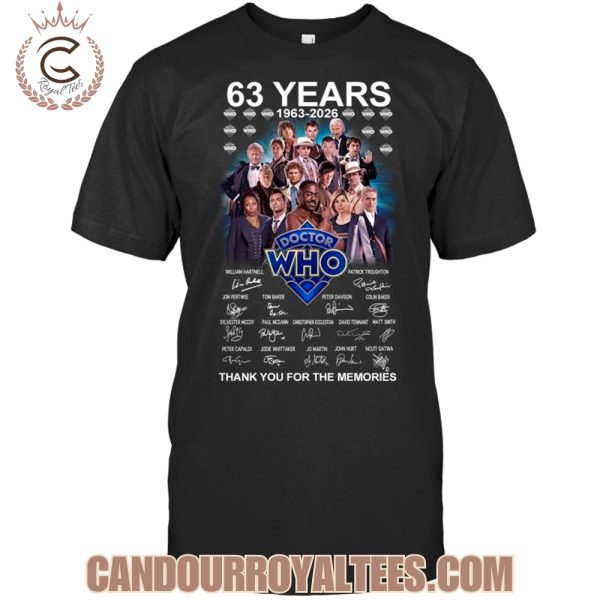 Doctor Who 63 Years 1963-2026 Thank You For The Memories T-Shirt