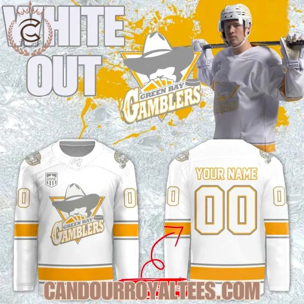 Green Bay Gamblers 2026 White Out Hockey Jersey