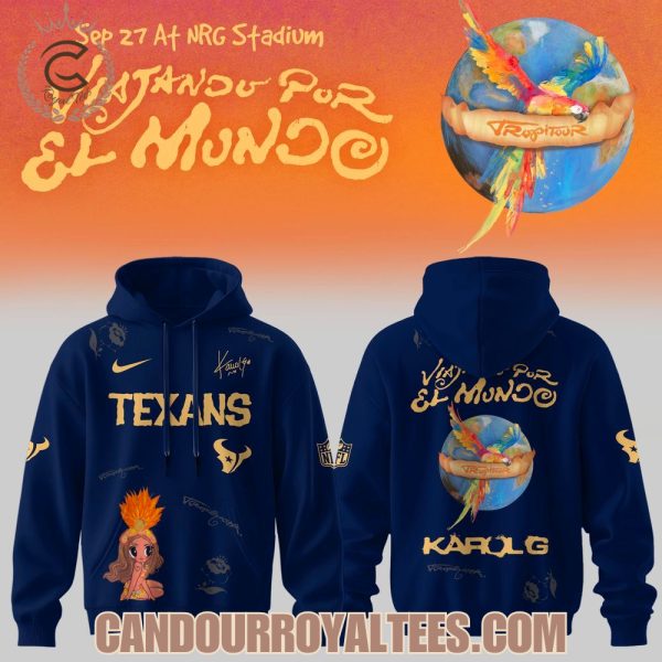 Houston Texans x Karol G Viajando Por El Mundo Tropitour 2026 Hoodie
