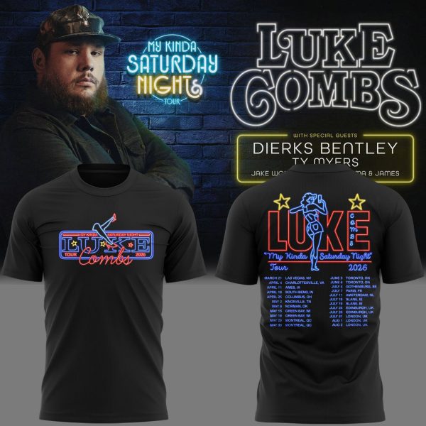 Luke Combs Tour 2026 – My Kinda Saturday Night Tour T-Shirt