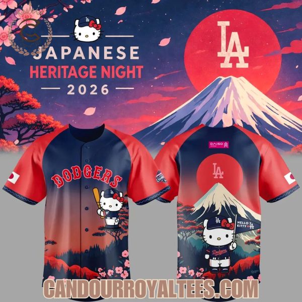 Los Angeles Dodgers x Hello Kitty x Japanese Heritage Night jersey