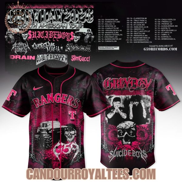 Texas Rangers x Suicideboys Grey Day 2026 Jersey