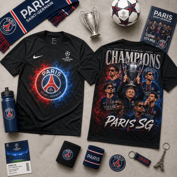 Paris Saint-Germain F.C. UEFA Champions League 2025/26 Champions T-Shirt