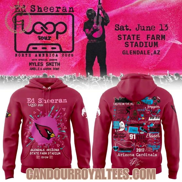 Arizona Cardinals x Ed Sheeran Loop Tour 2026 Hoodie