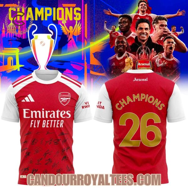 Arsenal Champions League 2026 Champions Tshirt, Hoodie