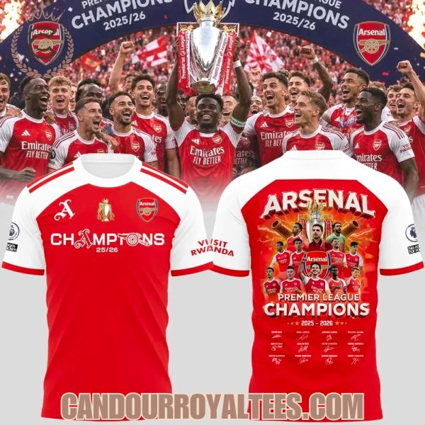 Arsenal FC Premier League Champions 2026 T-Shirt