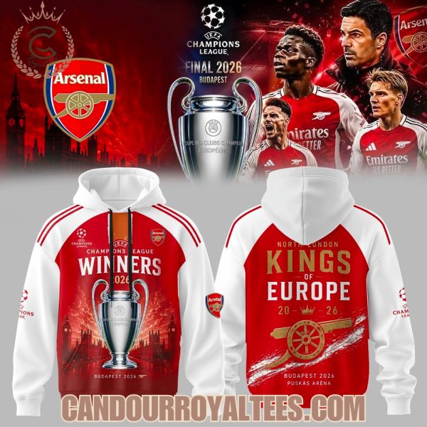 Arsenal UEFA Champions League Winners 2026 Hoodie