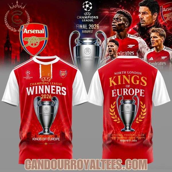 Arsenal UEFA Champions League Winners 2026 Tshirt, Hoodie