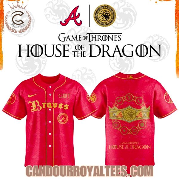 Atlanta Braves Game of Thrones: House of the Dragon 2026 Jersey Red