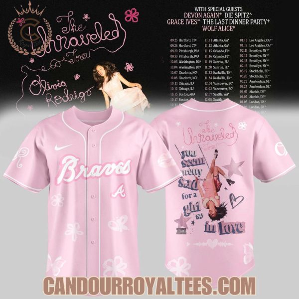 Atlanta Braves x Olivia Rodrigo The Unraveled Tour Pretty Sad in Love Jersey