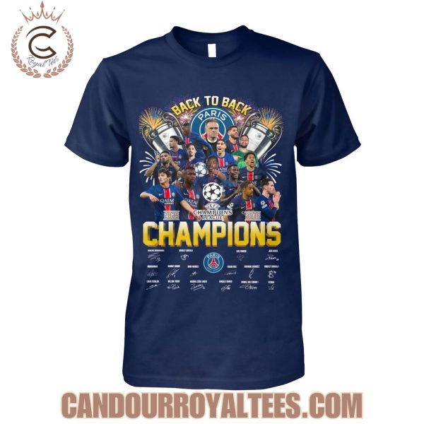 Back To Back Champins League Champions Paris Saint-Germain T-Shirt