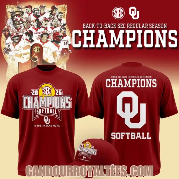 Back To Back SEC Regular Season 2026 Champions Oklahoma Softball T-Shirt