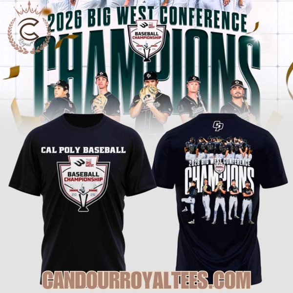Big West Conference 2026 Champions – Cal Poly Mustangs Baseball Tshirt, Hoodie