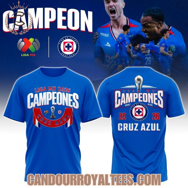 Cruz Azul 2026 Liga MX Campeones Tshirt, Hoodie