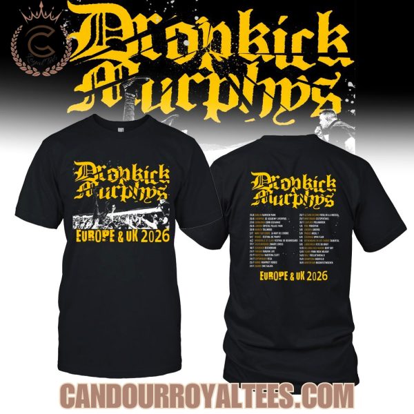Dropkick Murphys Europe And UK 2026 Tour T-Shirt