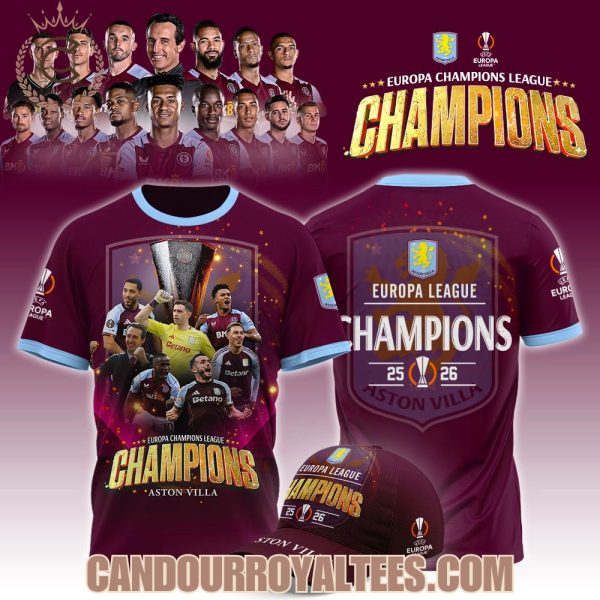 Europa Champions League Champions Aston Villa 2026 Tshirt