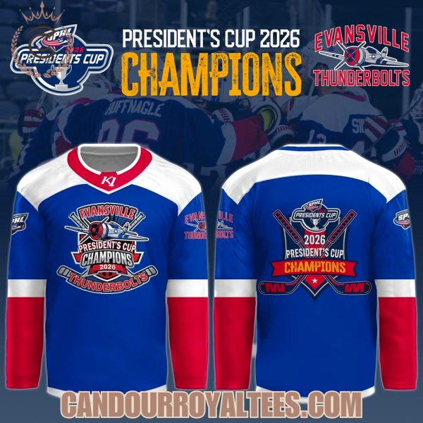 Evansville Thunderbolts Champions Southern Professional Hockey League 2026 Jersey