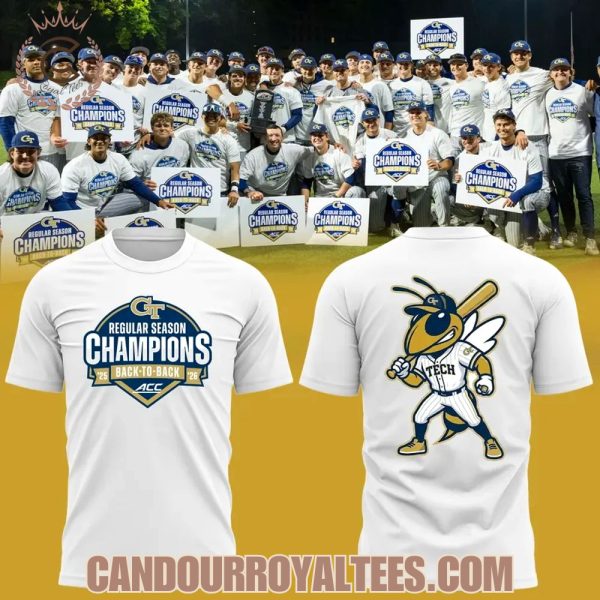 Georgia Tech Baseball 2026 Back To Back ACC Champions T-Shirt