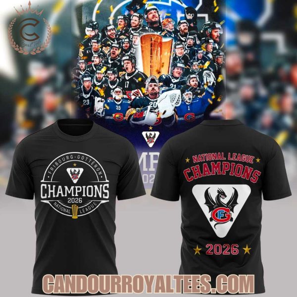 HC Fribourg-Gottéron Schweizer Meister 2026 National League Champions Tshirt, Hoodie – Black