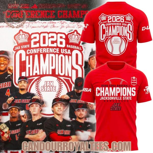 Jacksonville State Gamecocks baseball 2026 Conference USA Champions T-Shirt, Hoodie