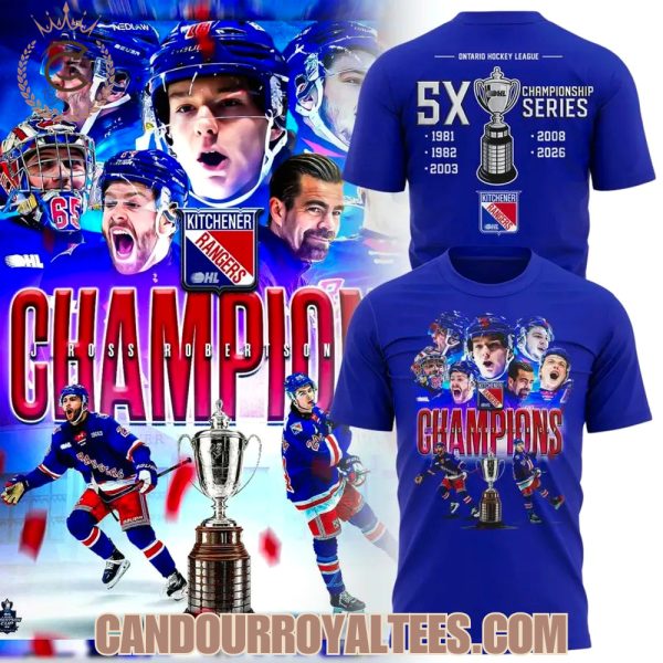 Kitchener Rangers 5x OHL Champions T-Shirt, Hoodie