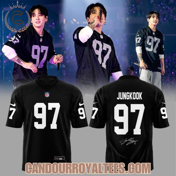 Las Vegas Raiders x Jung Kook in Silver & Black = FYA Football Jersey