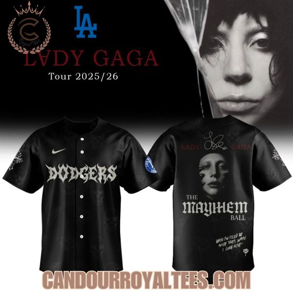 Los Angeles Dodgers Celebrate Lady Gaga’s Mayhem Album Jersey