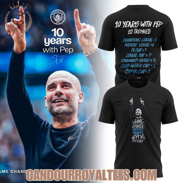 Manchester City To honour 10 extraordinary years of Pep Guardiola Tshirt, Hoodie