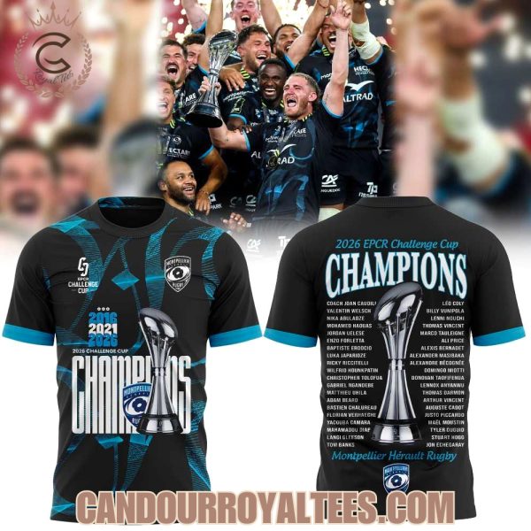 Montpellier Hérault Rugby European Rugby Challenge Cup 2025–26 Champions Tshirt, Hoodie