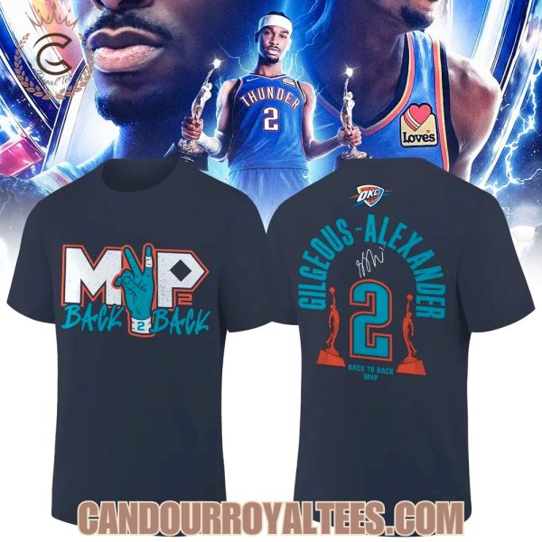 Oklahoma City Thunder Gilgeous-Alexander 2026 MVP Back 2 Back Signature T-shirt, Hoodie