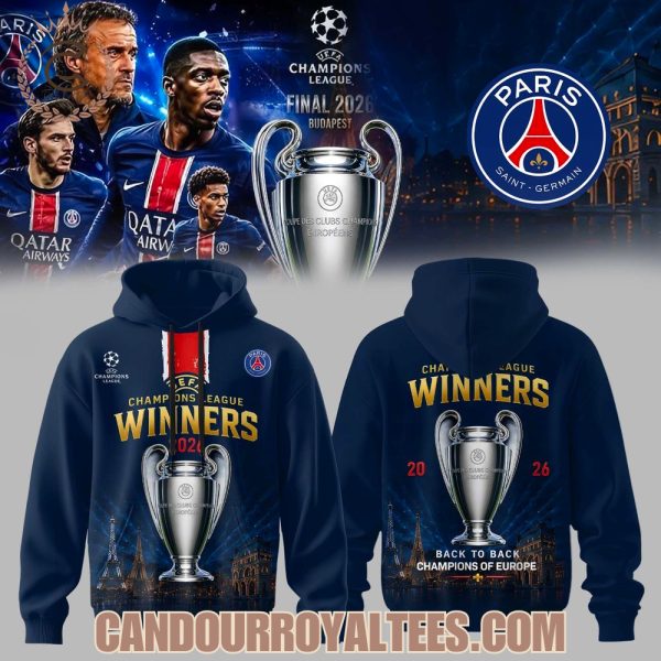 Paris Saint Germain UEFA Champions League Winners 2026 Hoodie
