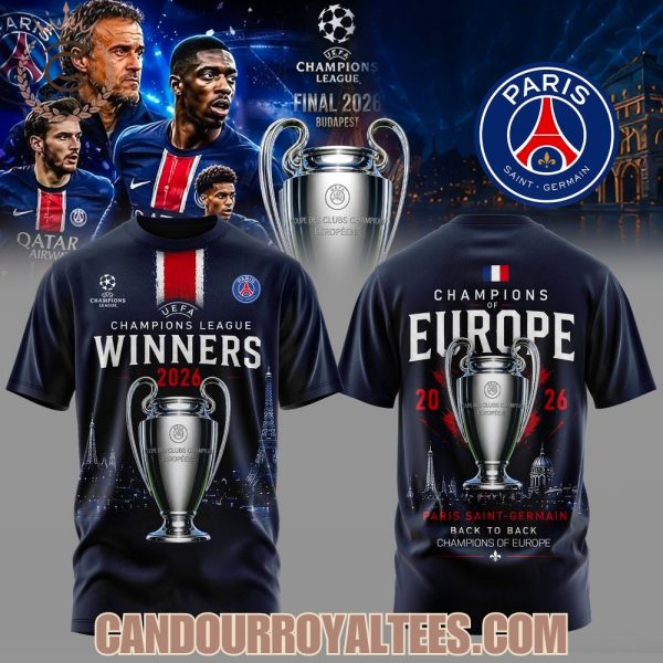 Paris Saint Germain UEFA Champions League Winners 2026 Tshirt, Hoodie
