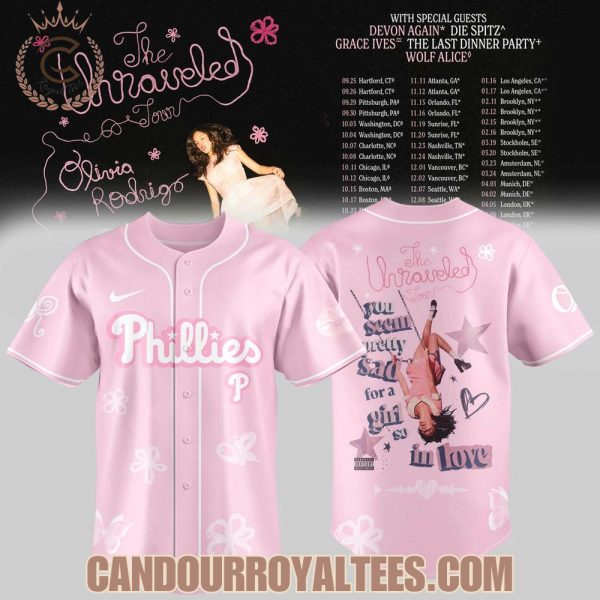 Philadelphia Phillies x Olivia Rodrigo The Unraveled Tour Pretty Sad in Love Jersey