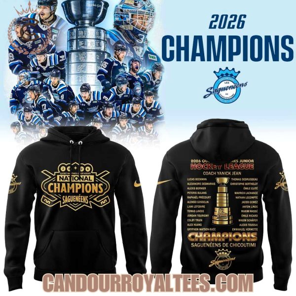 Saguenéens de Chicoutimi 2026 Quebec Maritime Junior Hockey League Champions Hoodie