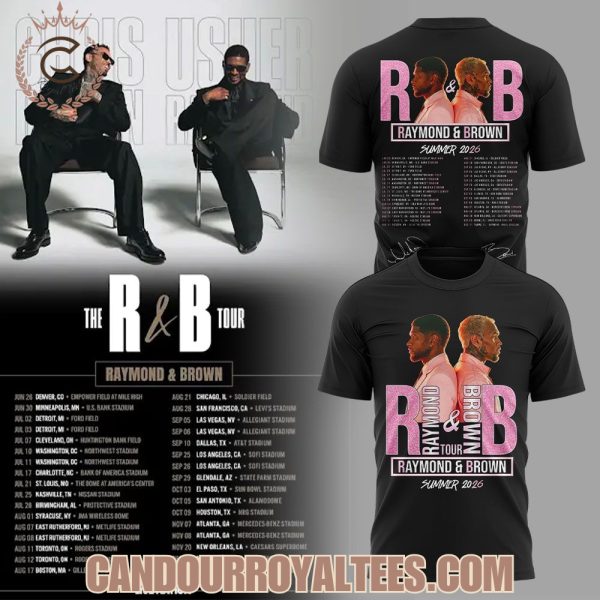 The kings of R&B are back Usher & Chris Brown unite for the 2026 Raymond & Brown stadium tour Tshirt