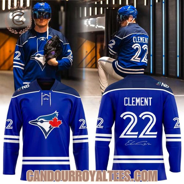 Toronto Blue Jays Clement Signature Hockey Night in Canada Hockey Jersey