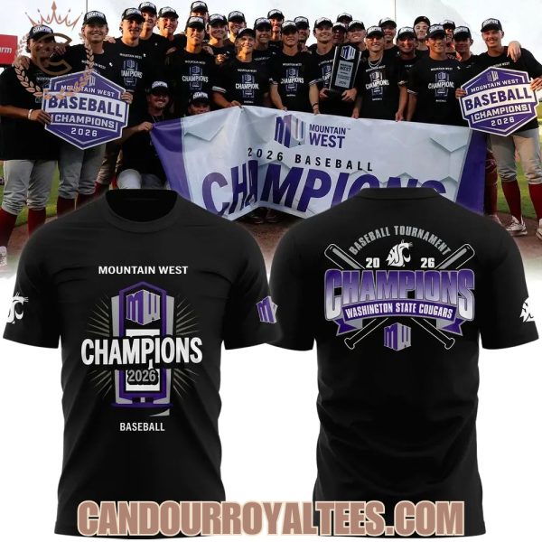 Washington State Cougars 2026 Mountain West Baseball Tournament Champions T-Shirt