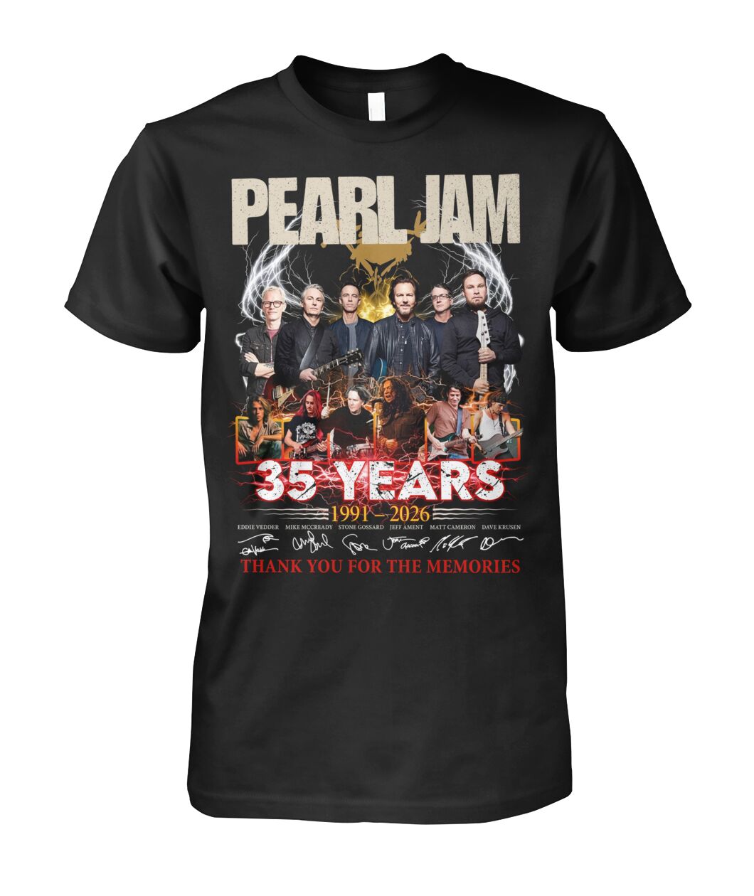 Pearl Jam 35 Years 1991 - 2026 Thank You For The Memories T-Shirt Pearl Jam 35 Years 1991 - 2026 Thank You For The Memories T-Shirt