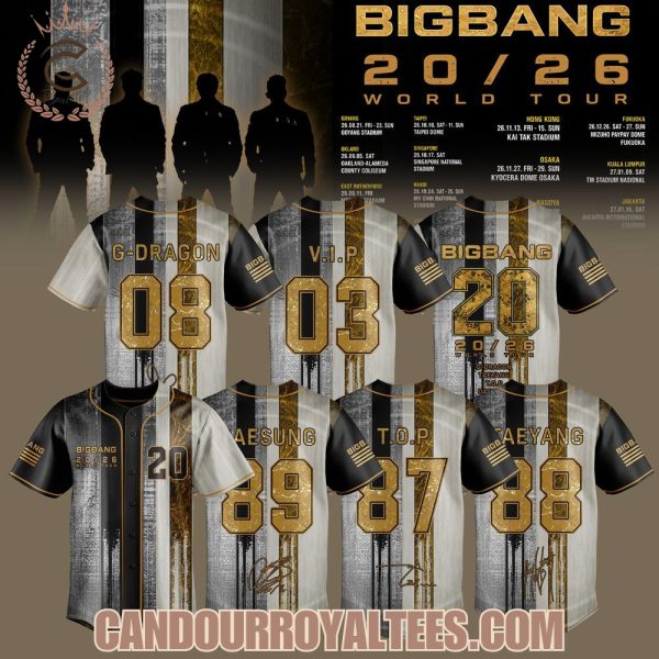 Bigbang 20th Anniversary World Tour 2026 Baseball Jersey
