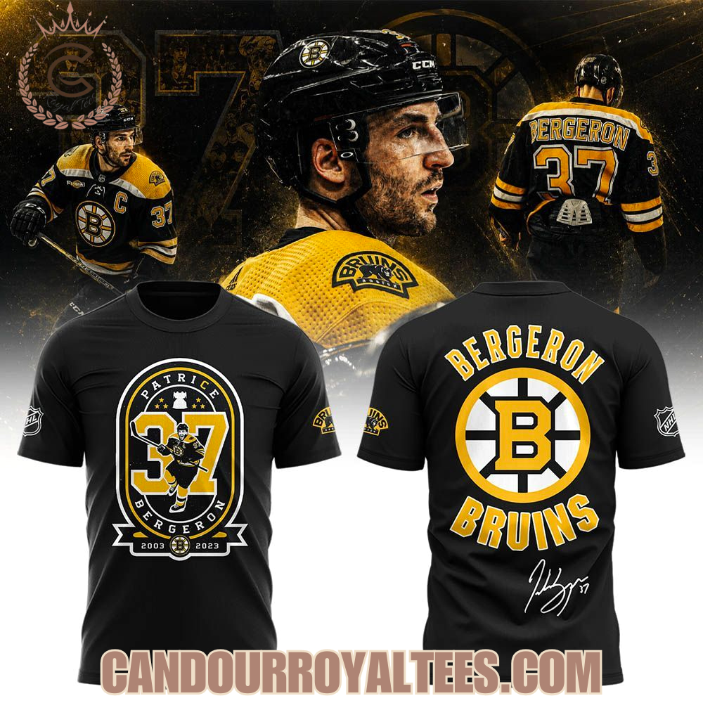 Boston Bruins Legendary No. 37 Patrice Bergeron Tshirt Boston Bruins Legendary No. 37 Patrice Bergeron Tshirt