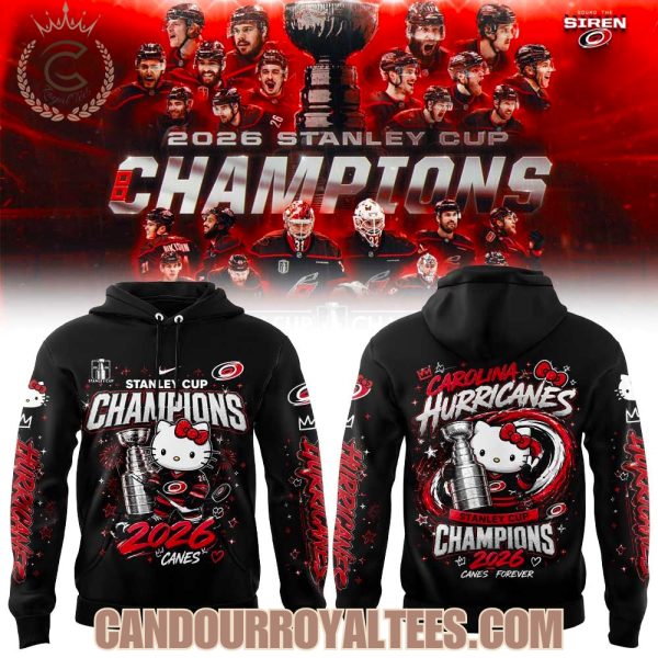 Carolina Hurricanes x x Hello Kitty 2026 Stanley Cup Champions Hoodie