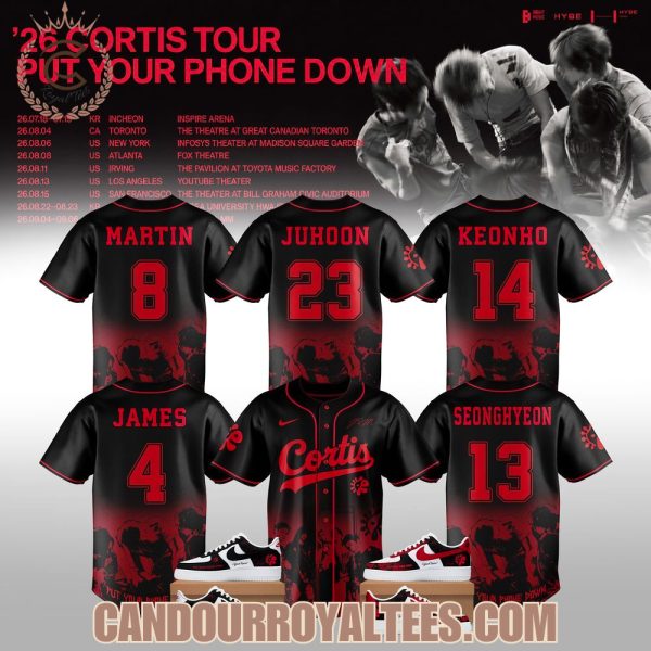 Cortis Put Your Phone Down 2026 Tour Baseball Jersey