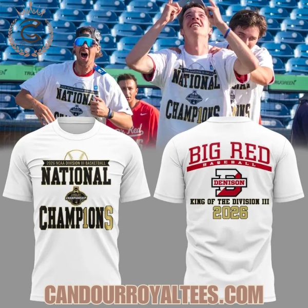 Denison Big Red 2026 King Of The Division III Baseball National Champions T-Shirt